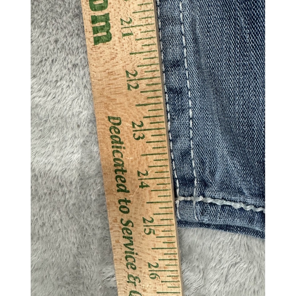 Big Star Liv Capri Jeans Women 28R Blue Medium Wash Embroidered Stretch Denim - Picture 16 of 16